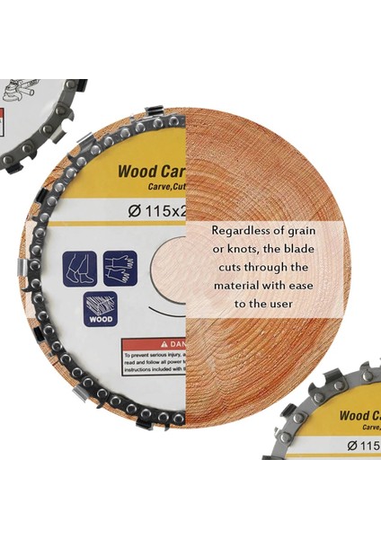 Ahşap Oyma Şekillendirme Kesme Için 115 mm Zincirli Testere Diski 14 Diş