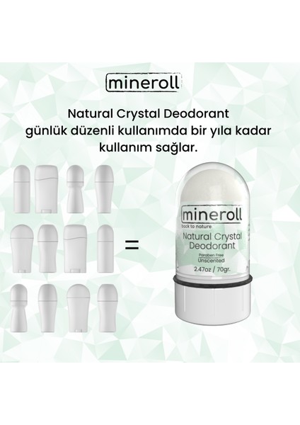 Doğal Kristal Tuz Vegan Deodorant 70 G x 2