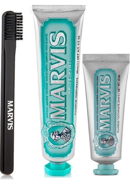 Anise Mint 3'lü 85 ml + 25 ml + Marvis Orta Sert Diş Fırçası