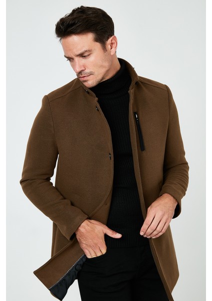 Slim Fit Pamuklu Kaşe Kaban Erkek Kaban 5840099 fiyatları