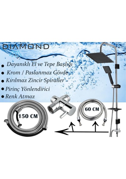 Irmak Banyo Bataryası, Duş Armatür Musluk Diamond Robot Duş Seti Banyo Takımı Duş Spiral El Duşu Set modelleri