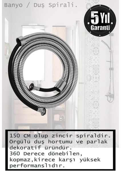 Banyo Bataryası, Duş Musluğu, Spiral El Duşu Başlık Mafsal Takımı Armatür Batarya Banyo Takımı Set