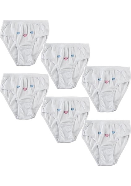 3 Adet Beyaz Renk Işlemeli Çocuk Bato Külot