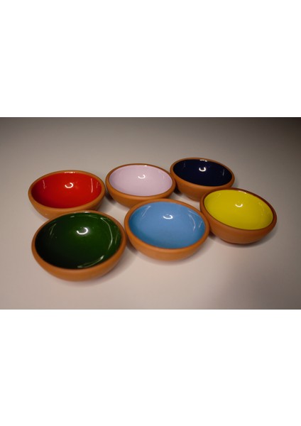 Yörem Çömlekçilik Toprak Çerezlik Renkli Sırlı 6'lı