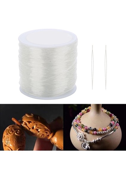 100 Metre 0.8mm 1 Rulo Elastik İp - Beyaz (Yurt Dışından)