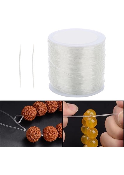100 Metre 0.8mm 1 Rulo Elastik İp - Beyaz (Yurt Dışından)