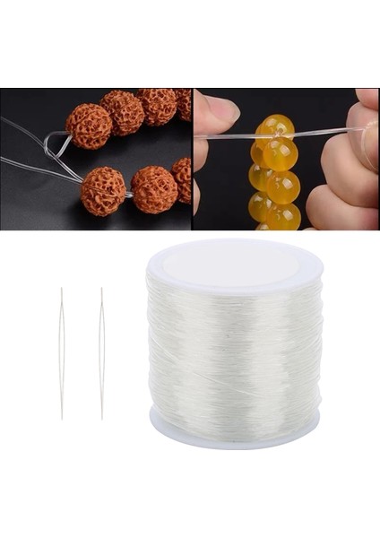 100 Metre 0.8mm 1 Rulo Elastik İp - Beyaz (Yurt Dışından)
