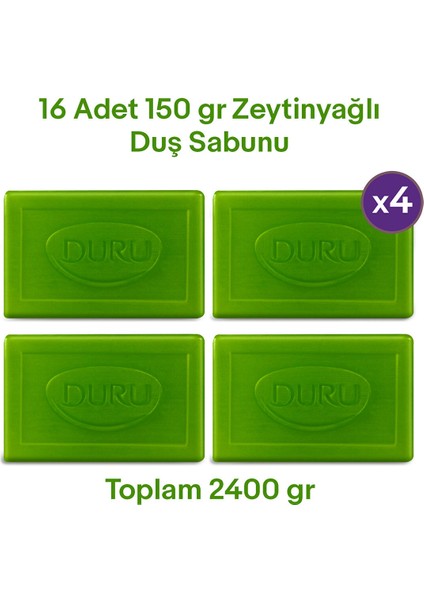 Natural Olive Zeytinyağlı 16 Adet Banyo Sabunu 4X600GR fiyatları