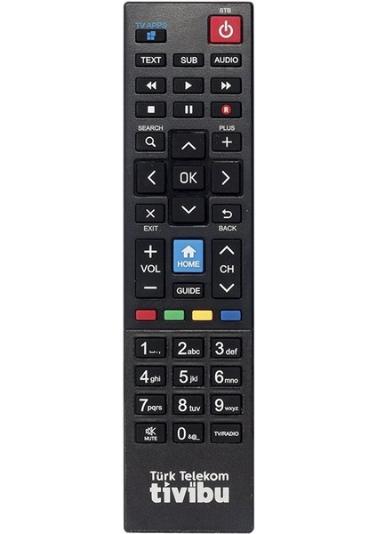 Türk Telekom Tivibu Kumandası Mavi Ev Tuşlu Model