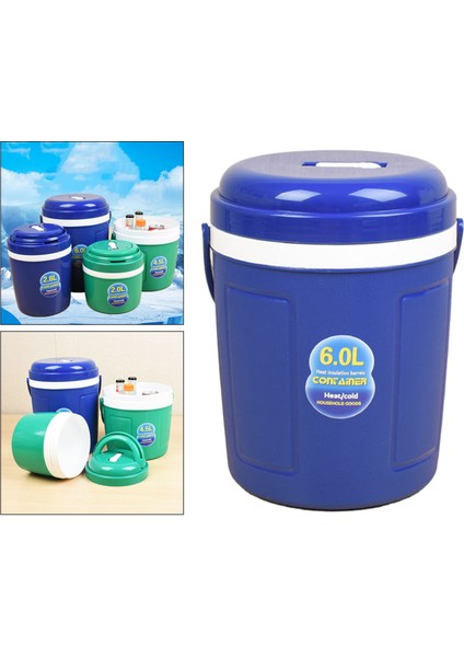 Araba Yalıtımlı Kova Yaz Seyahat Sızdırmaz Içecek Soğutucu 6 Lt Mavi (Yurt Dışından) fiyatları