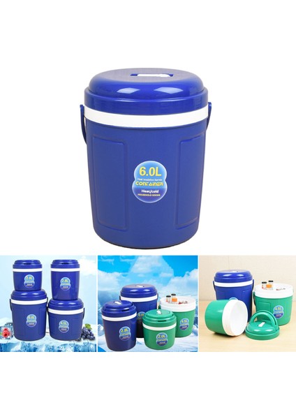 Araba Yalıtımlı Kova Yaz Seyahat Sızdırmaz Içecek Soğutucu 6 Lt Mavi (Yurt Dışından) indirimleri