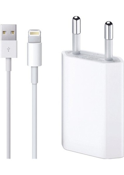 Miyuu Apple iPhone 6s Plus Uyumlu 5W USB Güç Adaptörü + 1m Lightning Şarj Kablosu Seti
