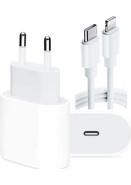 Apple iPhone Se (2. Nesil) Uyumlu 20W Usb-C Güç Adaptörü + 1m Usb-C Lightning Şarj Kablosu Seti