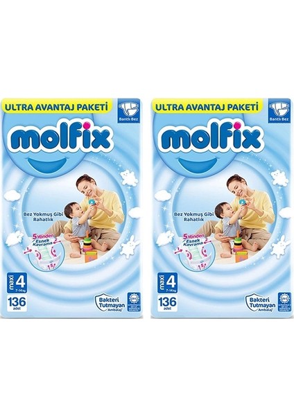 Bebek Bezi Comfort Fix Ultra Avantaj Paketi Maxi 4 Beden 272 Adet