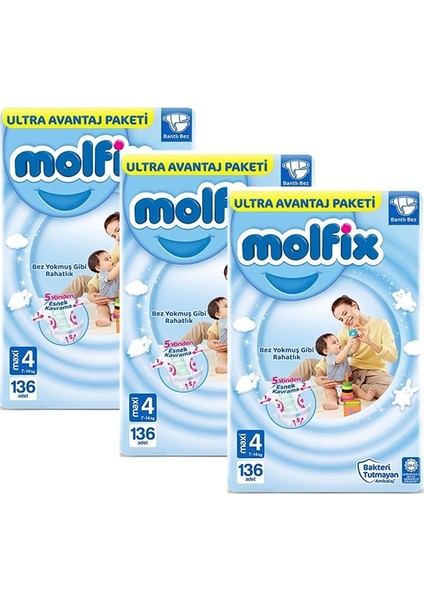 Bebek Bezi Ultra Avantaj Paketi 4 No 136 Lı x 3