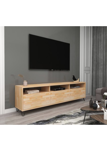 Holmes Ceviz Televizyon Sehpası ve Ünitesi 174X30 Masif Dekoratif Metal Firkete Ayaklı fiyatları