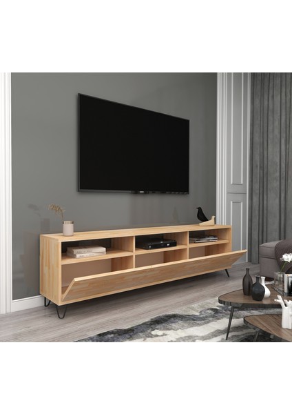 Holmes Ceviz Televizyon Sehpası ve Ünitesi 174X30 Masif Dekoratif Metal Firkete Ayaklı modelleri