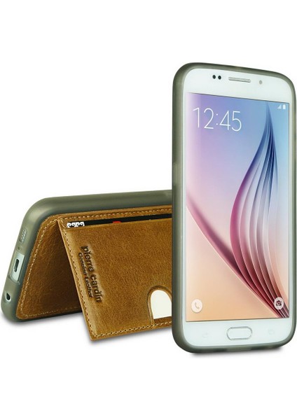 Galaxy S6 Deri Arka Koruma Paneli Kahve PCL-P11