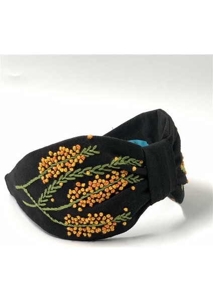 Mimoza Nakışlı Siyah Taç MM02A