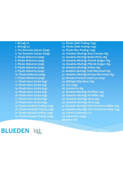 Ramazan Kumanya Paketi 44 Parça 93 Nolu Paket fiyatları