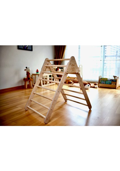 Pikler Tırmanma Seti Montessori Oyun Set ve Aktivite Merkezi (Üçgen - Kemer - Yastık) KID035