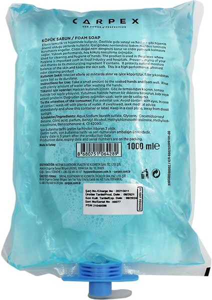 Manuel Plus Köpük Sabun Kartuşu 16 Adet 1000 ml