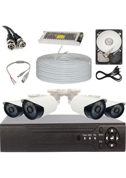 Elit Ahd Süper 4 Kameralı Set 1080P Full Hd