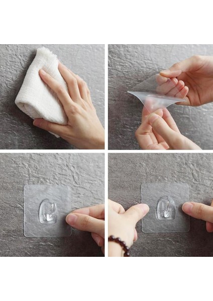 Kendinden Yapışkanlı Kapı Askılığı Duvar Banyo Mutfak Askısı Gri