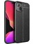 Apple iPhone 13 Mini Kılıf Rugan Armor Deri Görünümlü Yüksek Kalite Silikon Niss Siyah 1