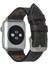 Apple Watch Uyumlu Deri Kordon 42-44MM Troklu Siyah 2