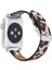 Apple Watch Uyumlu Deri Kordon 42-44MM Silver Trok Leopar Ne 1