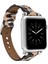 Apple Watch Uyumlu Deri Kordon 42-44MM Silver Trok Leopar Ne 2