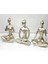 Dekoratif Üçlü Yoga Yapan Tealight Kadın Gri 2