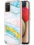 Samsung Galaxy A02S Için Mermer Desen Yumuşak Tpu Tampon Kılıf Kapak Turkuaz - Beyaz (Yurt Dışından) 1