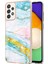 Samsung Galaxy A52 Için Mermer Desen Yumuşak Tpu Tampon Kılıf Kapak Turkuaz - Beyaz (Yurt Dışından) 1