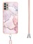 Samsung Galaxy A32 5g Için Crossbody Askı Ipi Telefon Kılıfı Silikon Mermer Desen Yumuşak Tpu Tampon Kapağı Rose Gold (Yurt Dışından) 4