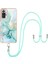 Xiaomi Redmi Note 10 Pro / 10 Pro Max Için Crossbody Askı Ipi Telefon Kılıfı Silikon Mermer Desen Yumuşak Tpu Tampon Kapağı Turkuaz (Yurt Dışından) 1