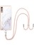 Lg Velvet 5g Için Crossbody Askı Ipi Telefon Kılıfı Silikon Mermer Desen Yumuşak Tpu Tampon Kapağı Beyaz (Yurt Dışından) 1