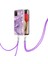 Samsung Galaxy A02S Için Crossbody Askı Ipi Telefon Kılıfı Silikon Mermer Desen Yumuşak Tpu Tampon Kapağı Mor (Yurt Dışından) 3
