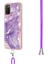 Samsung Galaxy A02S Için Crossbody Askı Ipi Telefon Kılıfı Silikon Mermer Desen Yumuşak Tpu Tampon Kapağı Mor (Yurt Dışından) 4