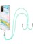 Samsung Galaxy A02S Için Crossbody Askı Ipi Telefon Kılıfı Silikon Mermer Desen Yumuşak Tpu Tampon Kapağı Turkuaz - Beyaz (Yurt Dışından) 1