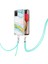 Samsung Galaxy A02S Için Crossbody Askı Ipi Telefon Kılıfı Silikon Mermer Desen Yumuşak Tpu Tampon Kapağı Turkuaz - Beyaz (Yurt Dışından) 3
