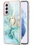 Samsung Galaxy S21+ 5g Için Mermer Desen Yumuşak Tpu Tampon Halka Tutucu Stand Kılıf Kapağı Turkuaz (Yurt Dışından) 2
