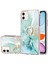 iPhone 11 Için Mermer Desen Yumuşak Tpu Tampon Halka Tutucu Stand Kılıf Kapağı Turkuaz (Yurt Dışından) 1