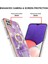 Samsung Galaxy A22 5g Için Mermer Desen Yumuşak Tpu Tampon Halka Tutucu Stand Kılıf Kapağı Mor (Yurt Dışından) 3
