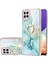 Samsung Galaxy A22 4g Için Mermer Desen Yumuşak Tpu Tampon Halka Tutucu Stand Kılıf Kapağı Turkuaz (Yurt Dışından) 1