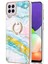 Samsung Galaxy A22 4g Için Mermer Desen Yumuşak Tpu Tampon Halka Tutucu Stand Kılıf Kapağı Turkuaz - Beyaz (Yurt Dışından) 2