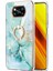 Xiaomi Poco X3 Için Mermer Desen Yumuşak Tpu Tampon Halka Tutucu Stand Kılıf Kapağı Turkuaz (Yurt Dışından) 2