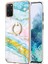 Samsung Galaxy S20+ Plus Için Mermer Desen Yumuşak Tpu Tampon Halka Tutucu Stand Kılıf Kapağı Turkuaz - Beyaz (Yurt Dışından) 2