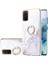 Samsung Galaxy S20+ Plus Için Mermer Desen Yumuşak Tpu Tampon Halka Tutucu Stand Kılıf Kapağı Beyaz (Yurt Dışından) 1
